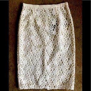 Burberry London off white cotton all over lace.